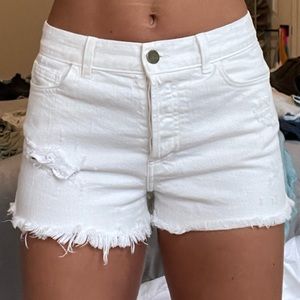 Chubbies white jean shorts